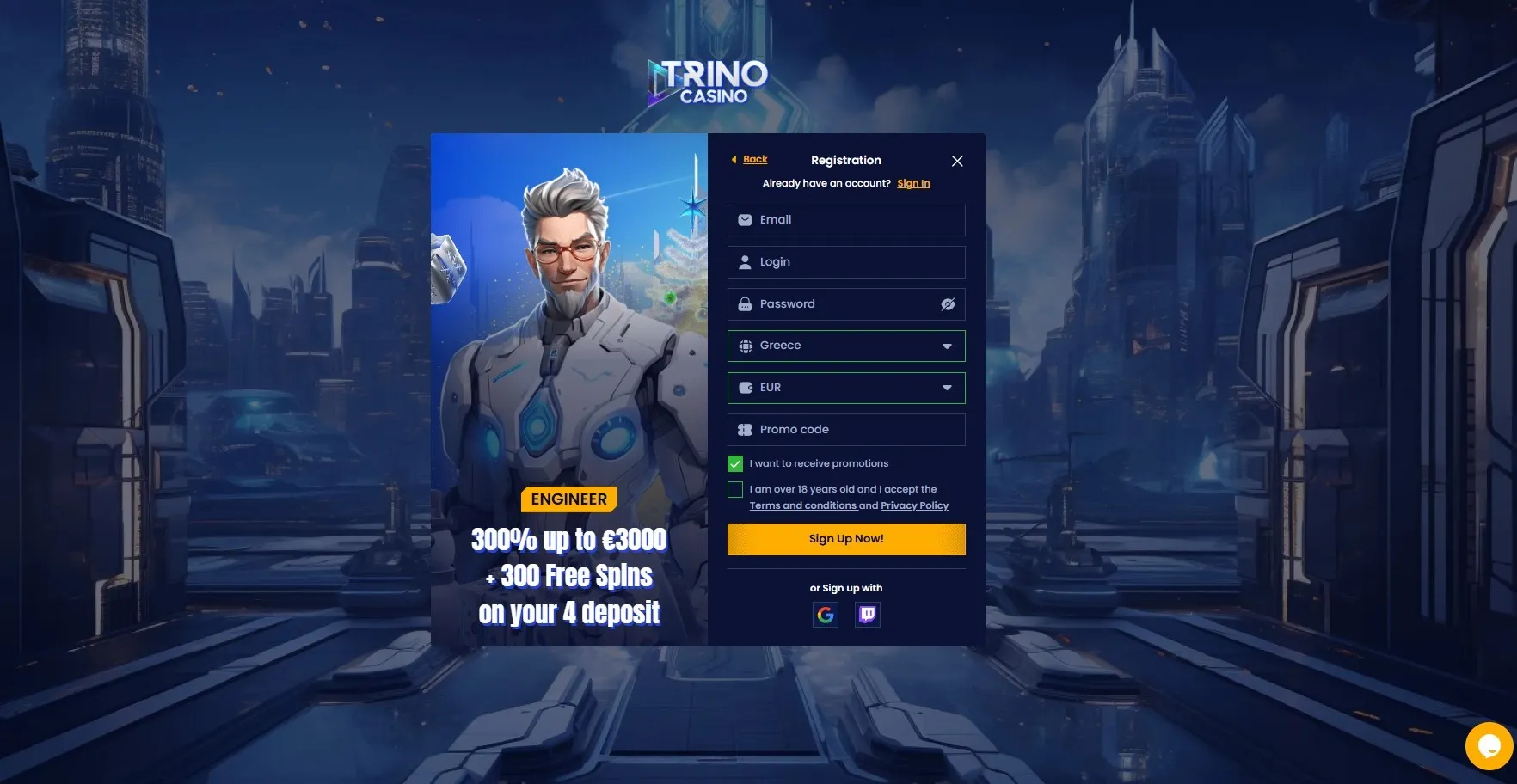 Στιγμιότυπο καζίνο Trino